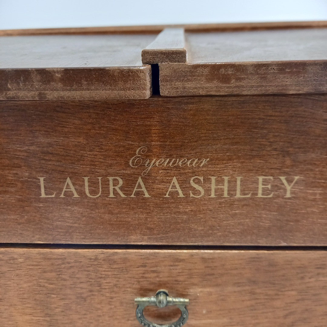 Laura Ashley Eyewear Storage Box 12 Slot Wooden Display Vintage Excellent