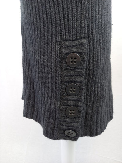 kew 159 wool sleeveless jumper tank top grey small high neck