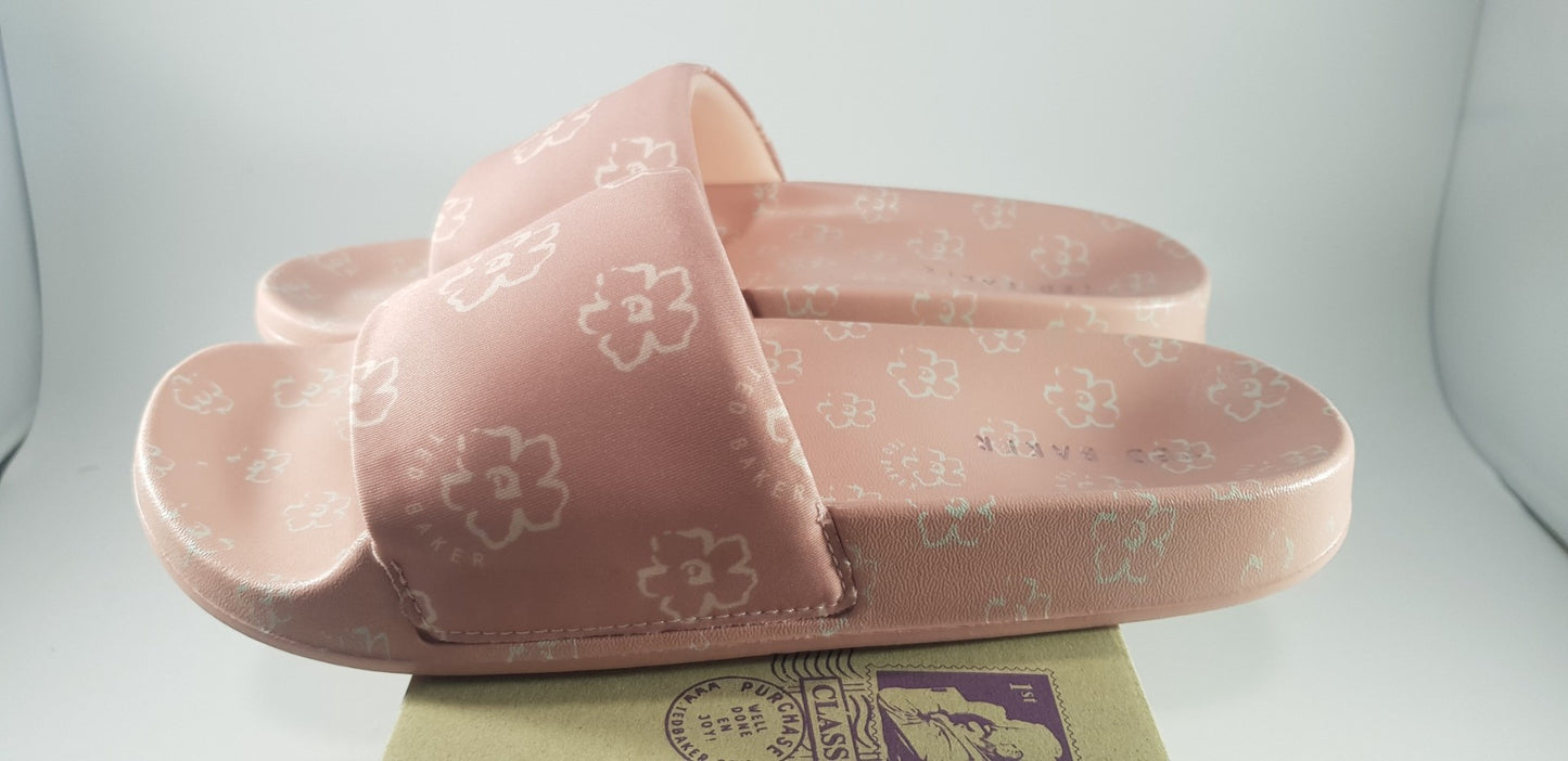 Ted Baker Dusky Pink Flowers Sliders Size 4 BNIB