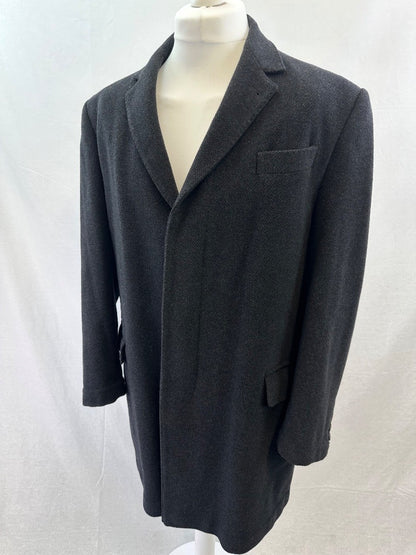 Howick Charcoal Wool Cashmere Mix Trench Coat Size L Excellent Condition