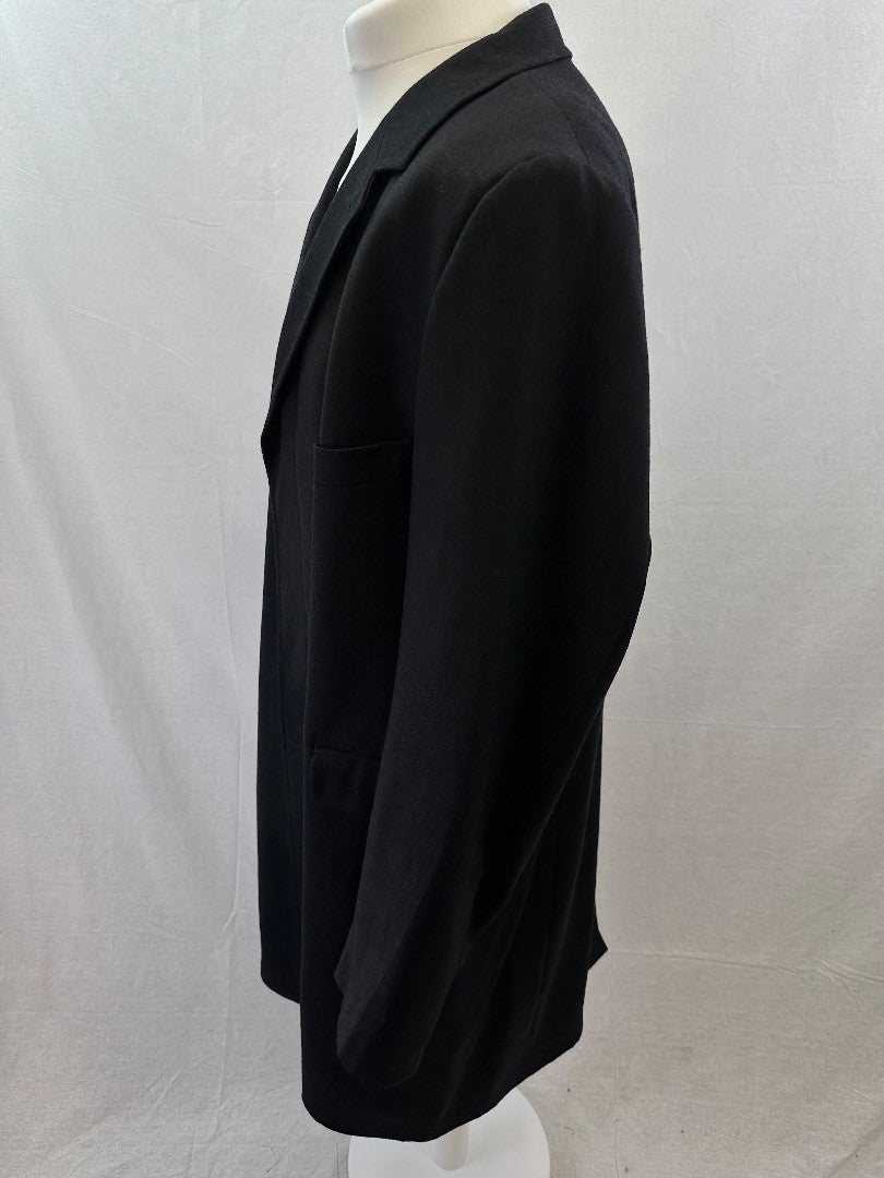 Gino Bellini Charcoal Wool Trench Coat Size 48R Excellent Condition