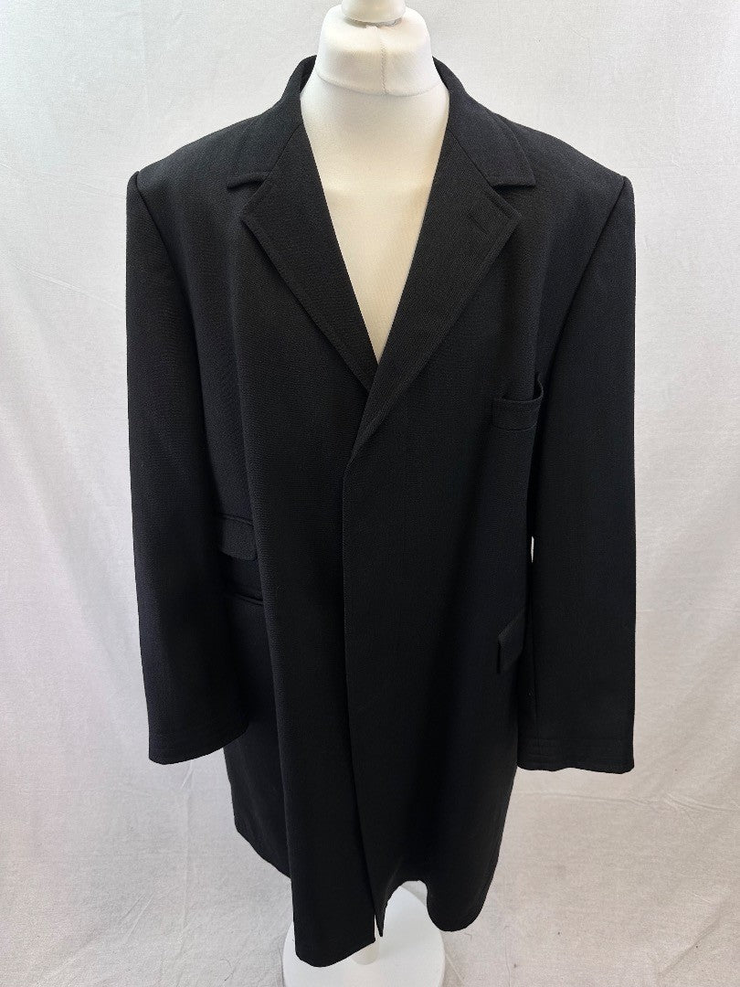 Gino Bellini Charcoal Wool Trench Coat Size 48R Excellent Condition