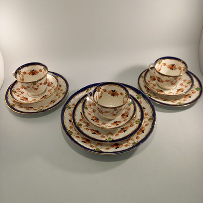 Royal Stafford Tea Set Bone China 6x cups 6x saucers 6x plates 1x serving plate Vintage Made in England Good Condition