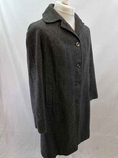 Long Grey Wool Trench Coat Size 44 Excellent Condition Vintage