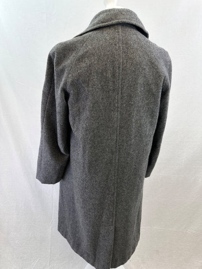 Long Grey Wool Trench Coat Size 44 Excellent Condition Vintage