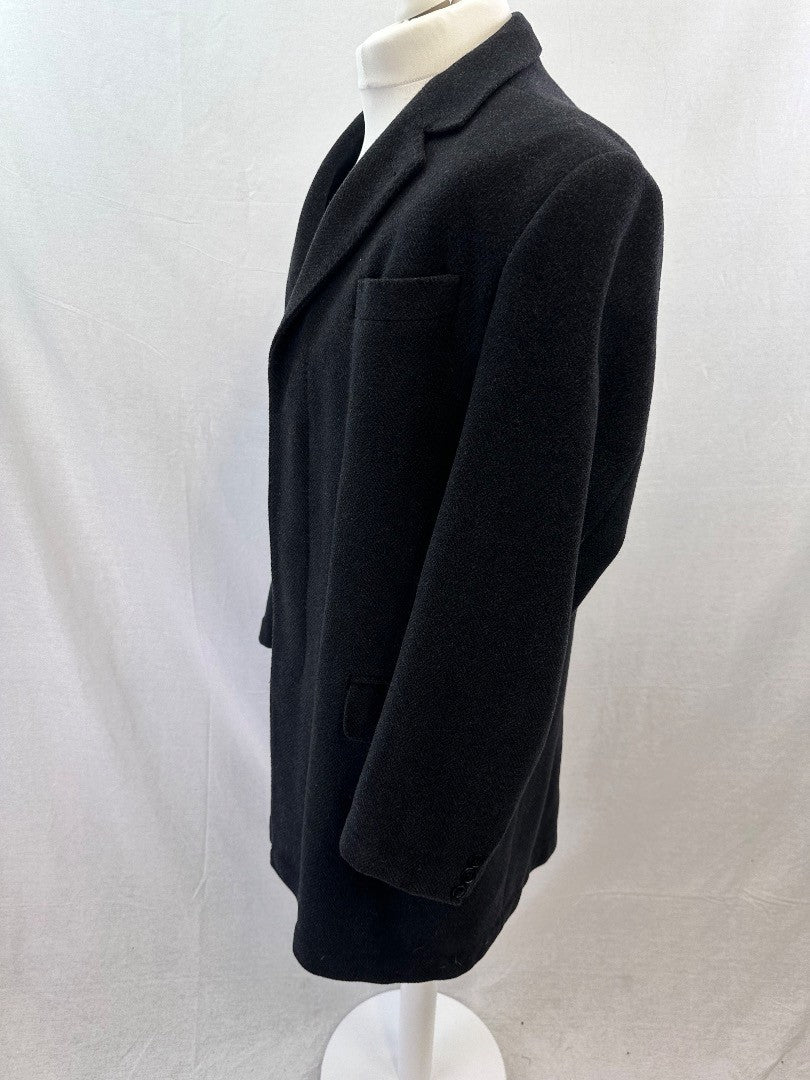 Howick Charcoal Wool Cashmere Mix Trench Coat Size L Excellent Condition