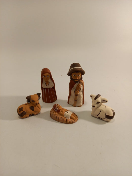 Helping Hands Handmade in Peru Terracotta Painted Miniature Nativity Figures