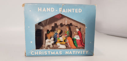 Small Plastic Nativity from 1962 Original Box Vintage