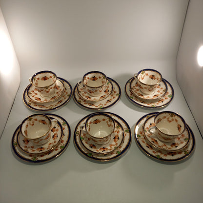 Royal Stafford Tea Set Bone China 6x cups 6x saucers 6x plates 1x serving plate Vintage Made in England Good Condition