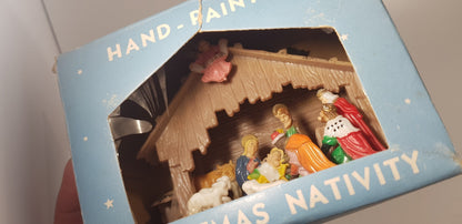 Small Plastic Nativity from 1962 Original Box Vintage