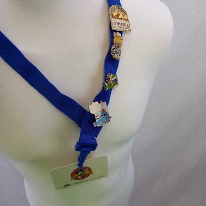 DISNEY Vintage Pin Trading Lanyard with Collectable 5 Pin Bundle (2002-2004) Excellent