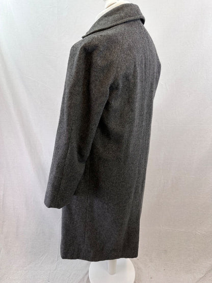 Long Grey Wool Trench Coat Size 44 Excellent Condition Vintage