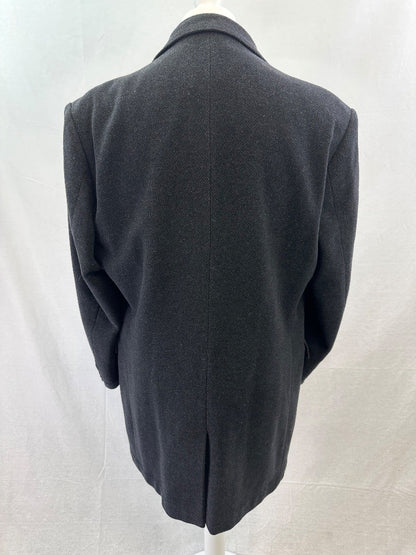 Howick Charcoal Wool Cashmere Mix Trench Coat Size L Excellent Condition