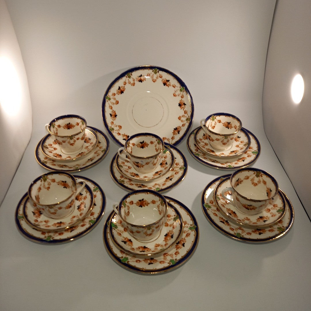 Royal Stafford Tea Set Bone China 6x cups 6x saucers 6x plates 1x serving plate Vintage Made in England Good Condition