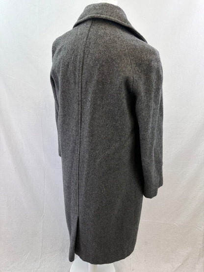 Long Grey Wool Trench Coat Size 44 Excellent Condition Vintage