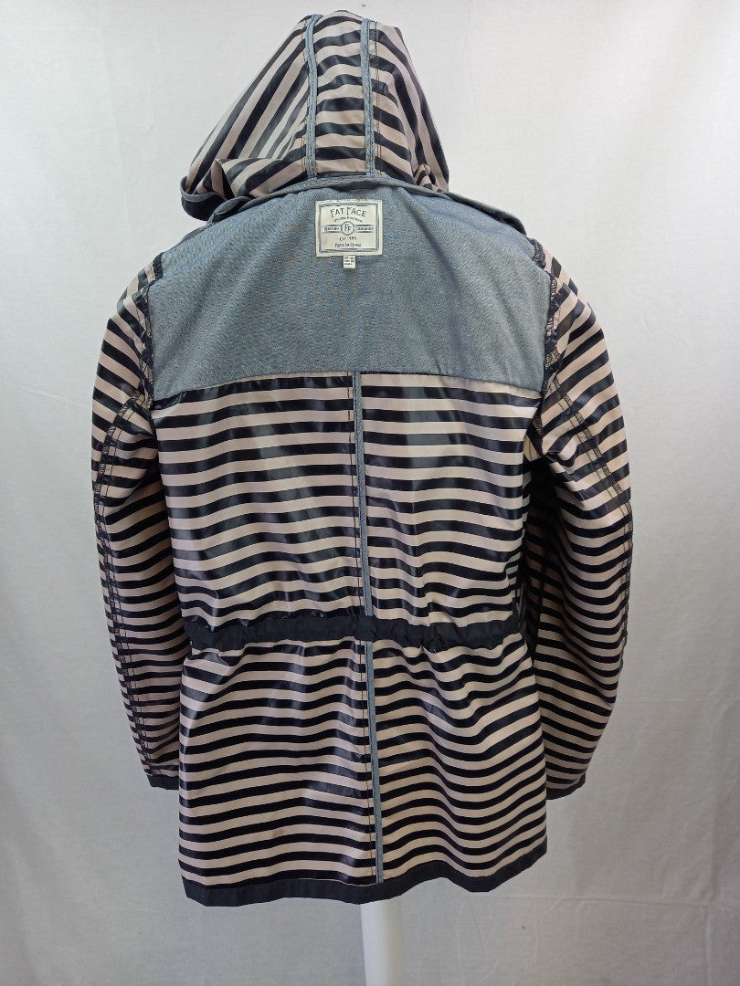 fat face raincoat navy size 10 full zip toggles