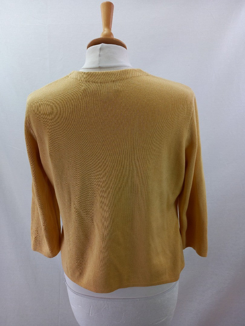 peruvian connection jumper pullover soft yellow xl v neck 100% cotton