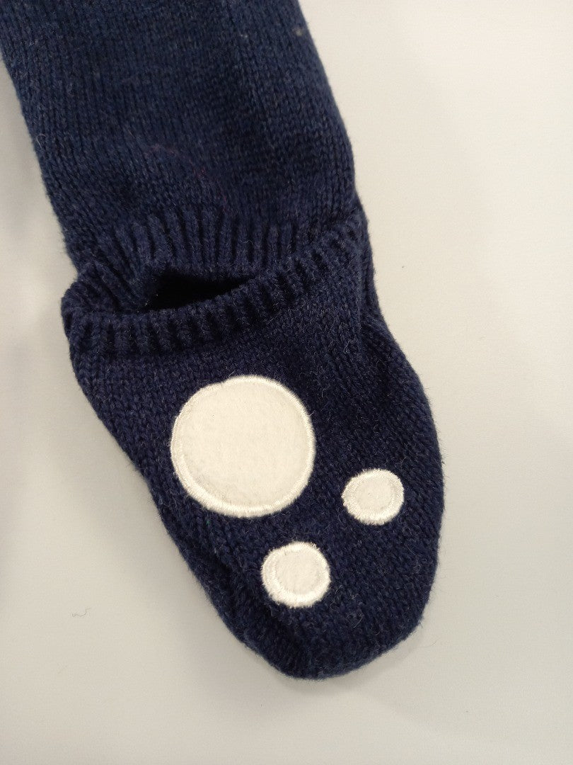 the little white company navy 12-18 mths christmas jumper cotton polar bear mits