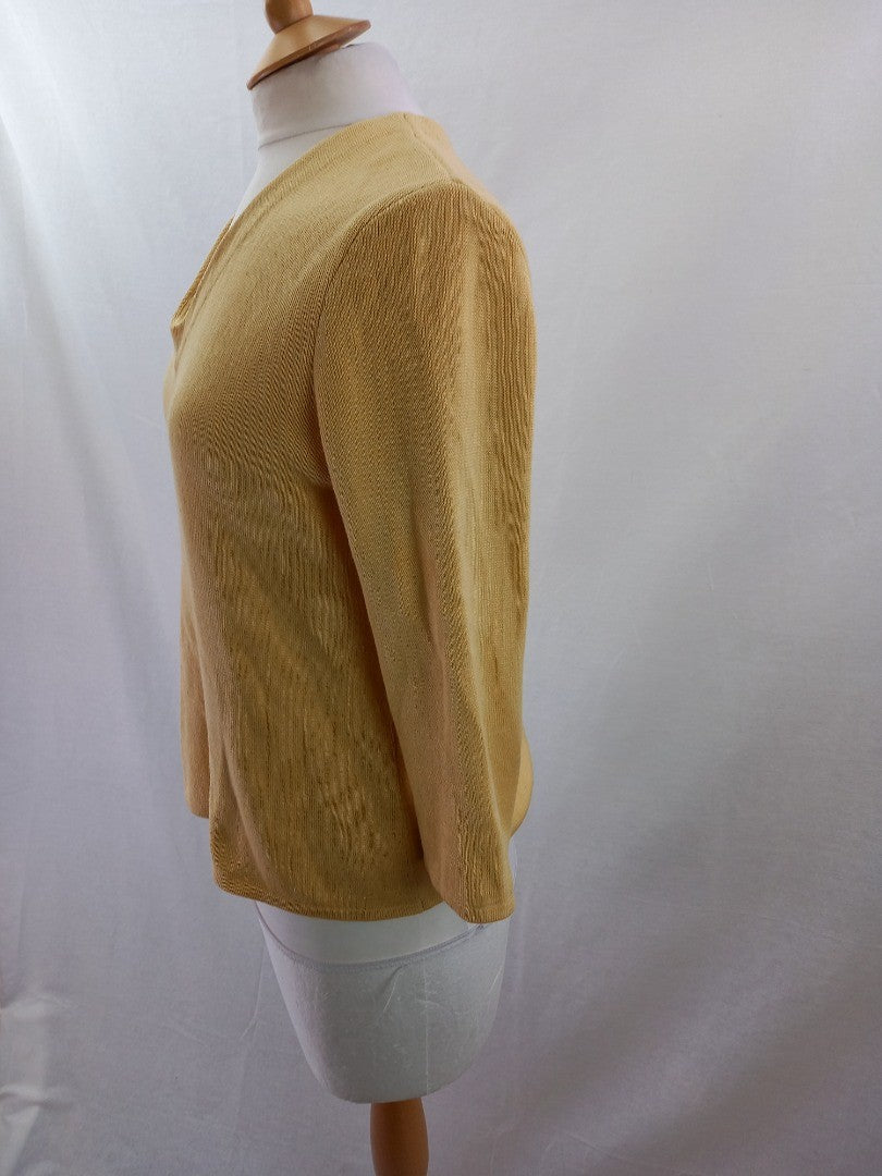 peruvian connection jumper pullover soft yellow xl v neck 100% cotton