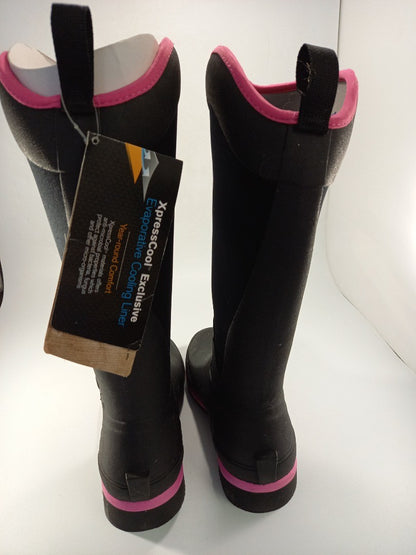 the original muck boot size 3uk black and hot pink boots