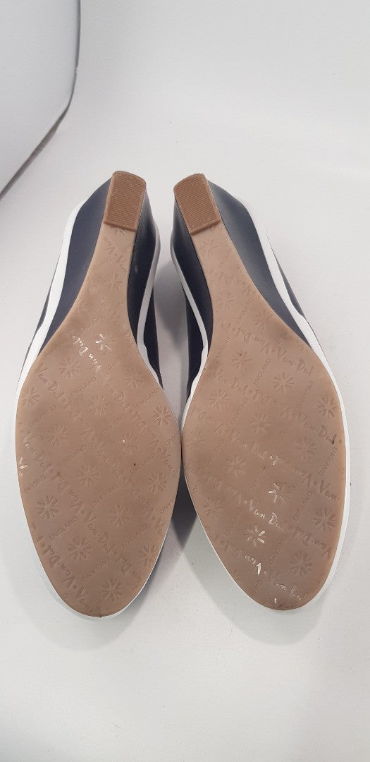 Van-Dal Navy Wedge Slip On Bow Size 7 BNIB