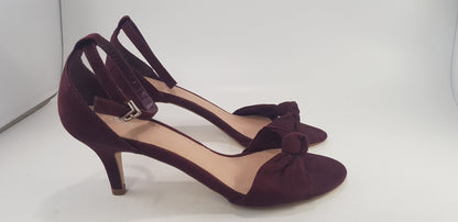 Next Deep Purple Kitten Heel Strappy Show Bow Size 7 BNWT