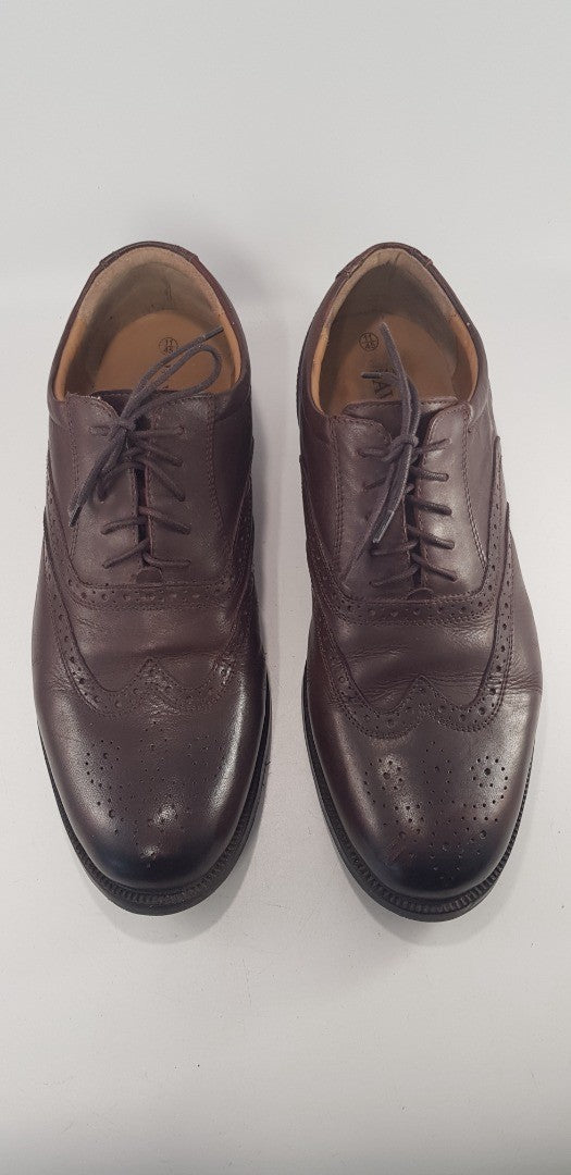 Pavers Brown Leather Brogues Lace Up Size 11 VGC