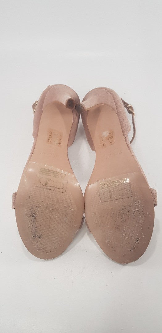 Reiss Suede Pink/Nude High Heel Chain Detail Strappy Size 3.5 Excellent Conditio