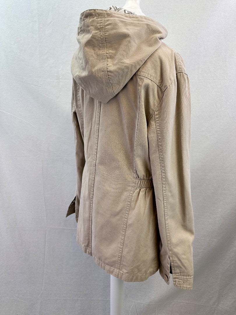 Saltrock Beige Cotton Hooded Jacket Size 10  VGC