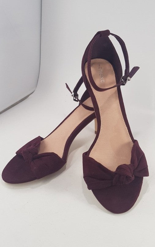 Next Deep Purple Kitten Heel Strappy Show Bow Size 7 BNWT