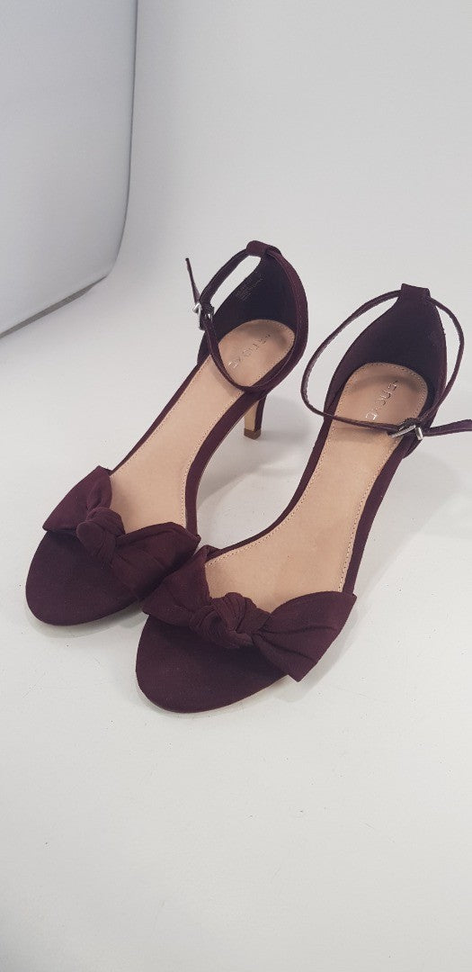 Next Deep Purple Kitten Heel Strappy Show Bow Size 7 BNWT