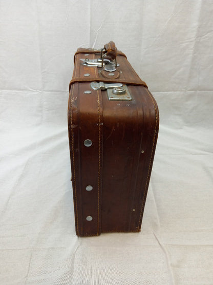 Brown Leather Vintage Suitcase & 2x Soft Leather Tan Messenger Bags