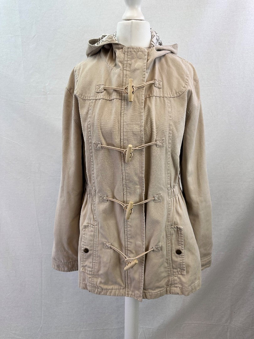 Saltrock Beige Cotton Hooded Jacket Size 10  VGC