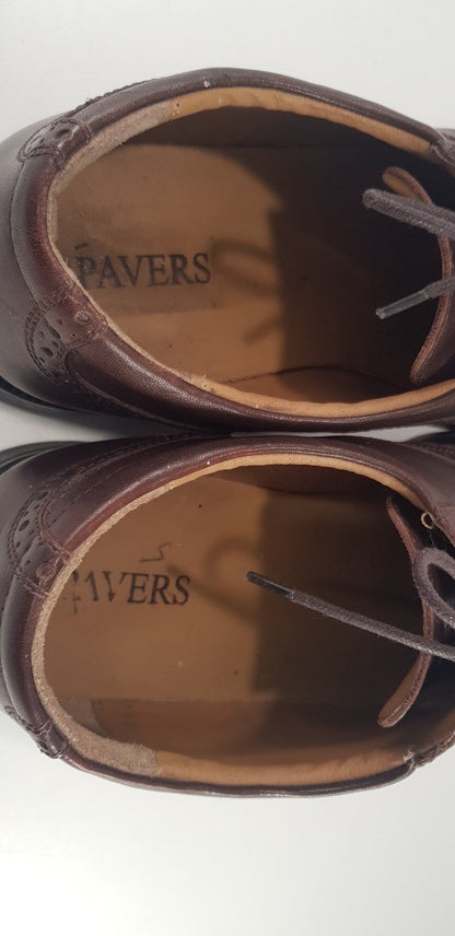 Pavers Brown Leather Brogues Lace Up Size 11 VGC