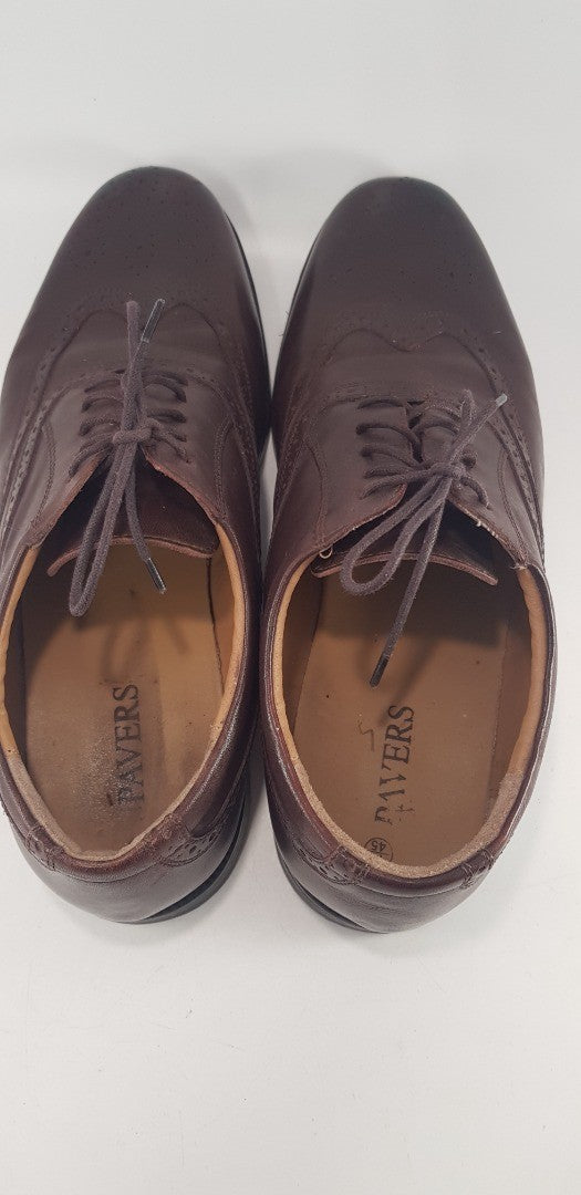 Pavers Brown Leather Brogues Lace Up Size 11 VGC