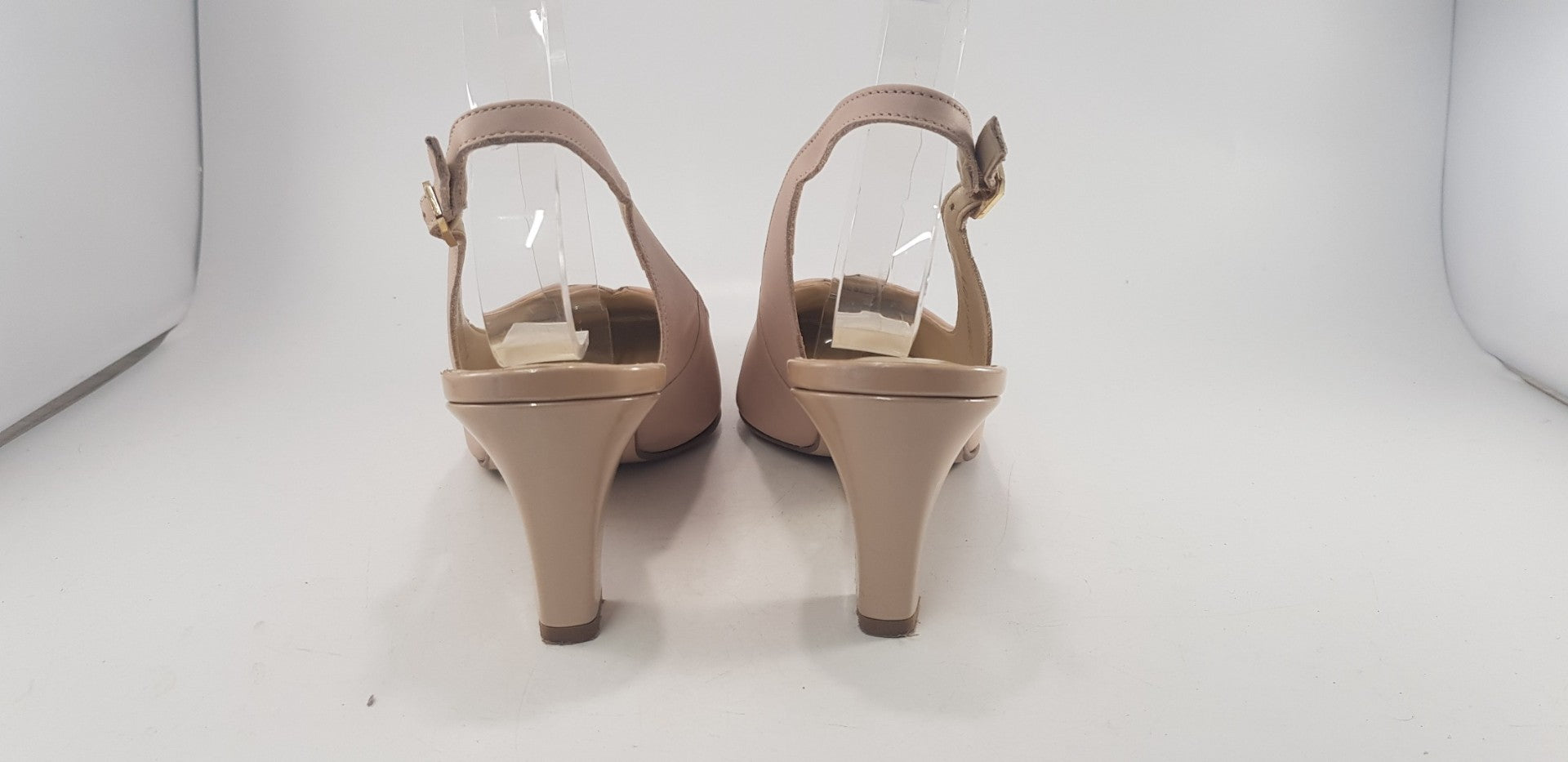John Lewis Pink & Nude Sling Back High Heels Size 7EE VGC Longfield
