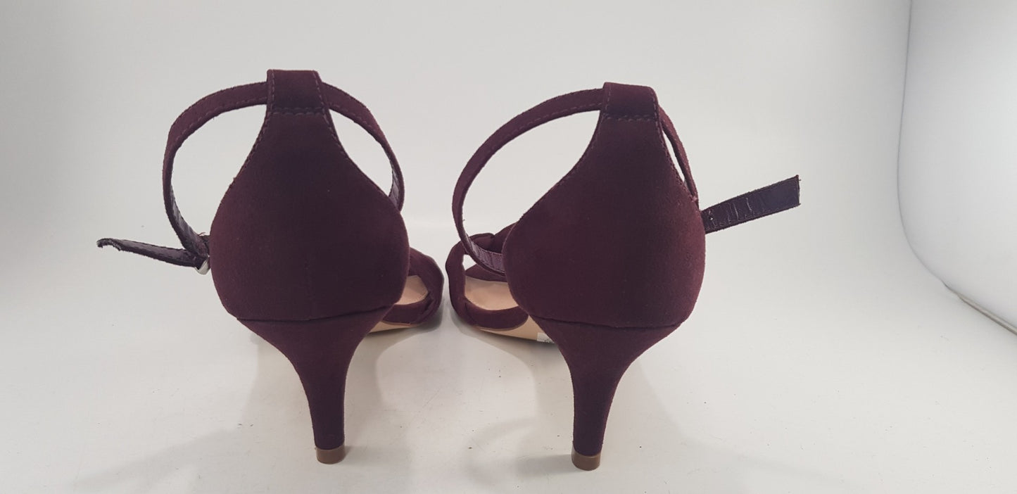 Next Deep Purple Kitten Heel Strappy Show Bow Size 7 BNWT