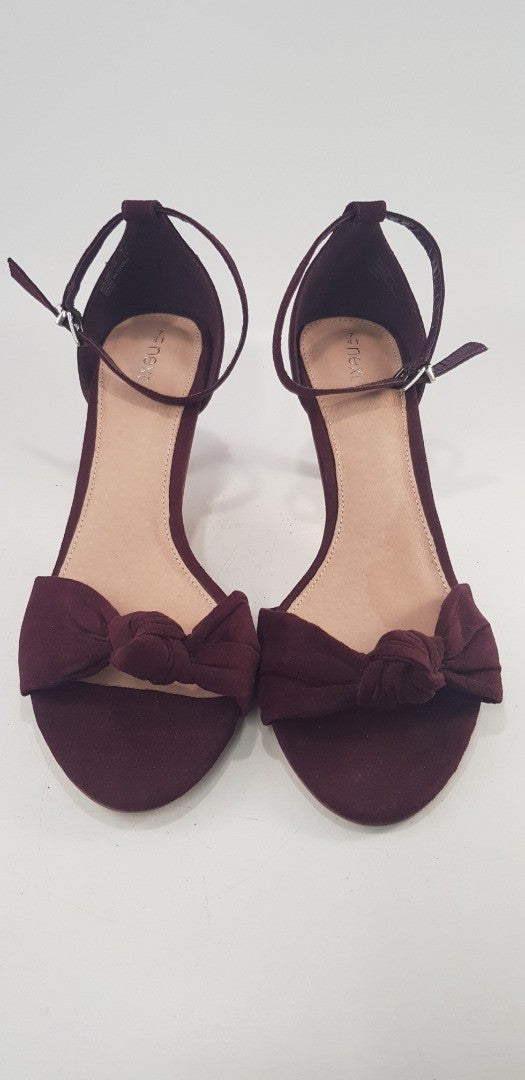 Next Deep Purple Kitten Heel Strappy Show Bow Size 7 BNWT