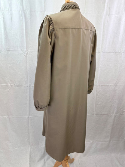 St Michaels Brown Long Rain Mac Size 14 Vintage VGC