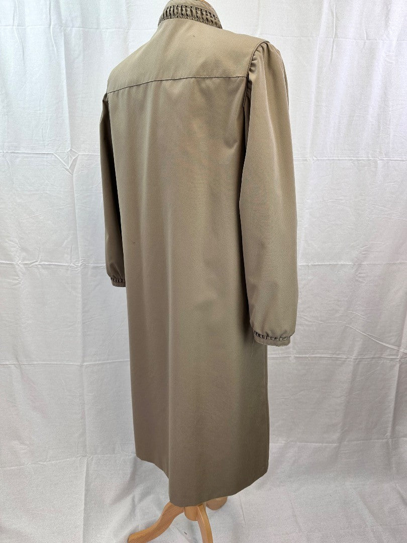 St Michaels Brown Long Rain Mac Size 14 Vintage VGC