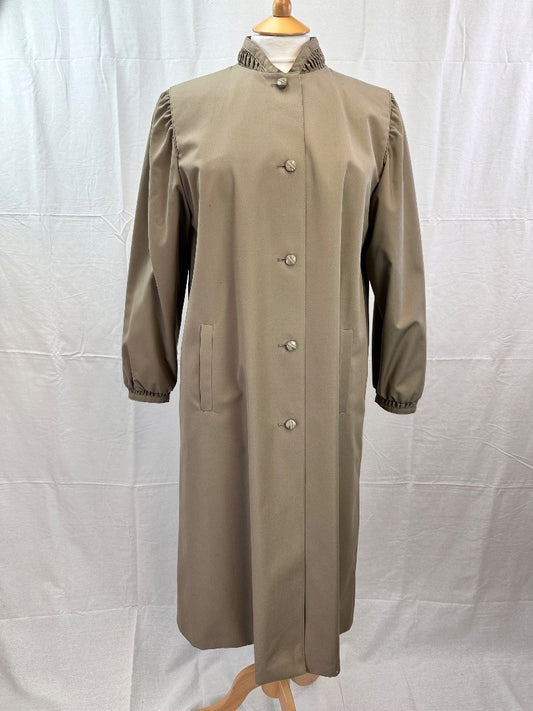 St Michaels Brown Long Rain Mac Size 14 Vintage VGC