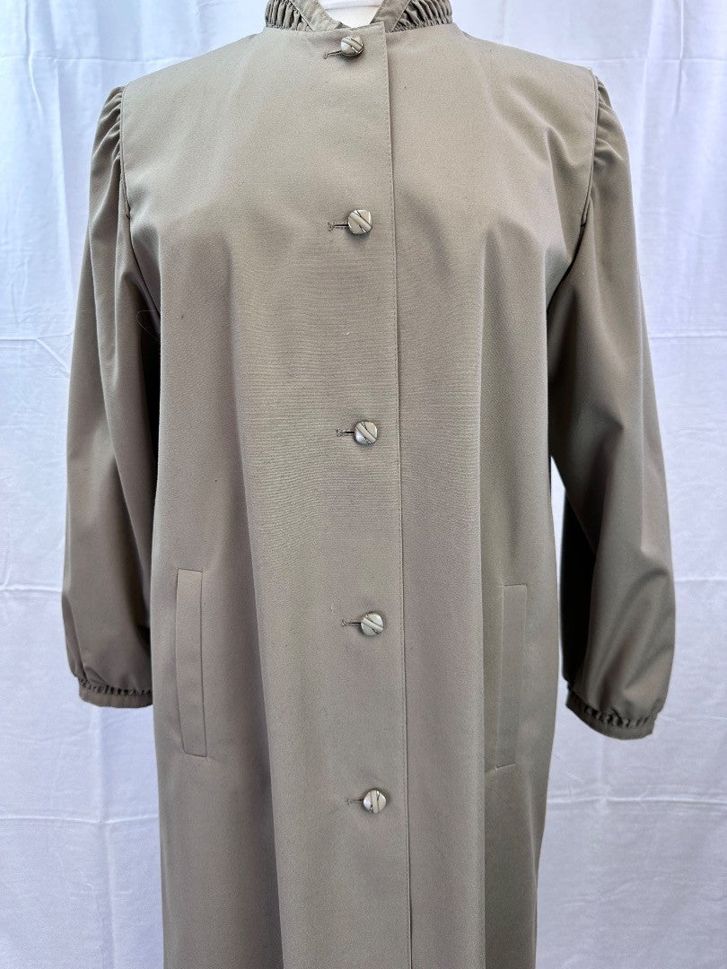 St Michaels Brown Long Rain Mac Size 14 Vintage VGC