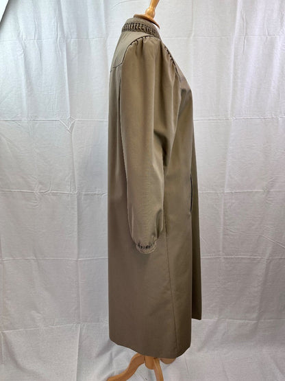 St Michaels Brown Long Rain Mac Size 14 Vintage VGC