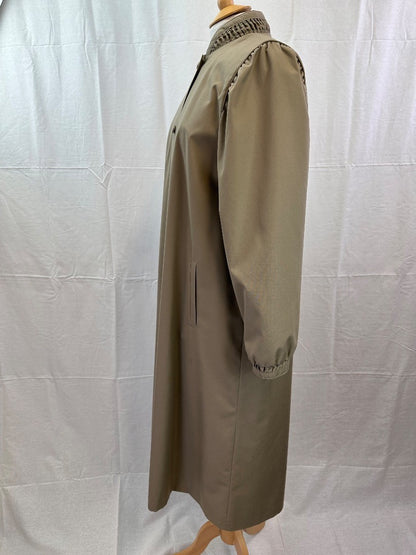 St Michaels Brown Long Rain Mac Size 14 Vintage VGC