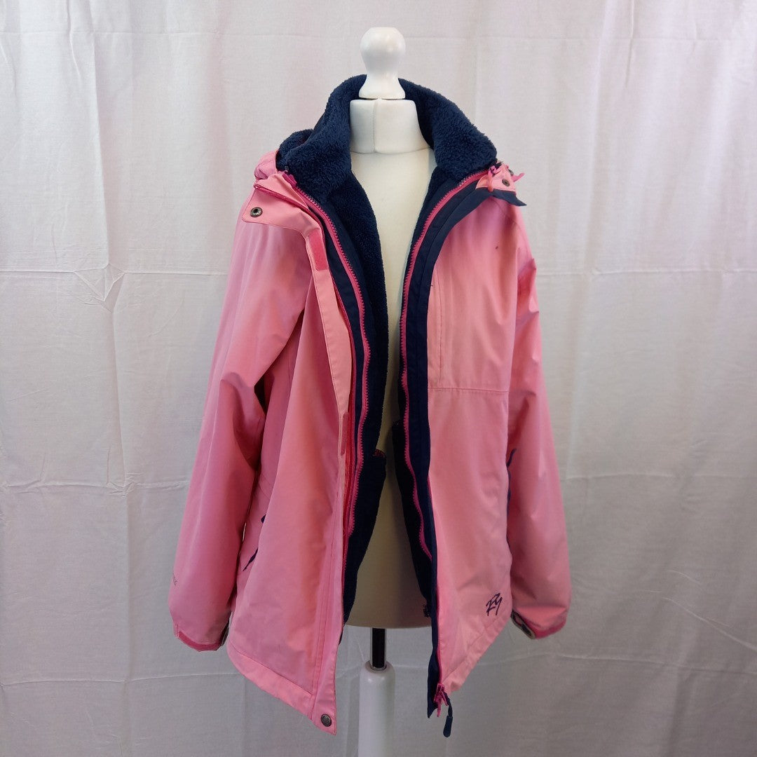 Rydale Kilnsey Jacket Size L Pink with Blue Fleece Detachable Inner Lining Excellent