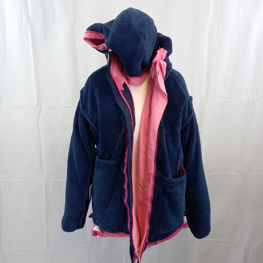 Rydale Kilnsey Jacket Size L Pink with Blue Fleece Detachable Inner Lining Excellent