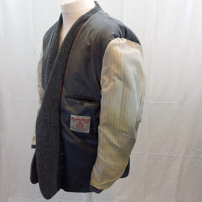 Harris Tweed Blue Hand Woven Blazer Jacket UK XL Excellent Condition