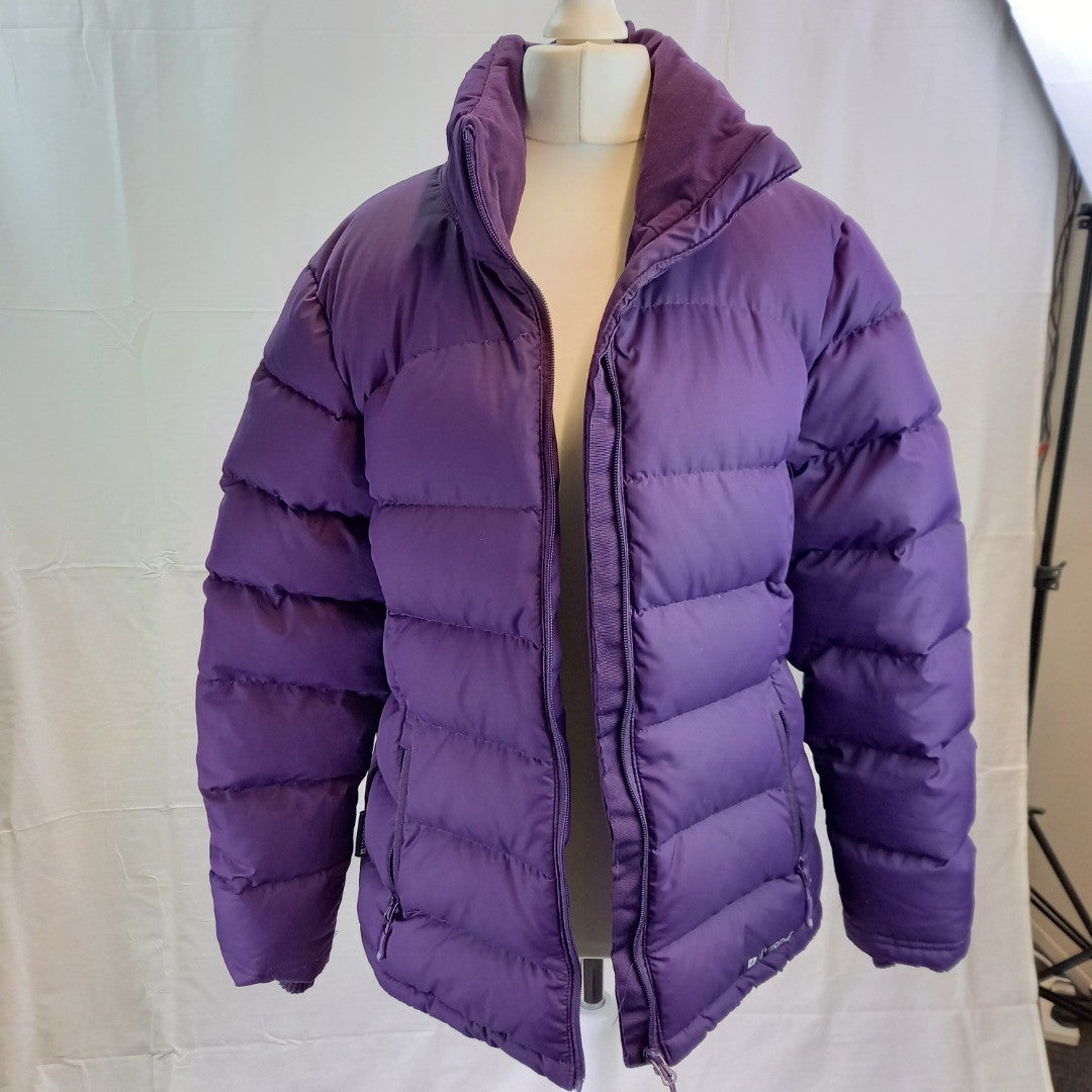 Mountain Warehouse Purple Puffer Coat Extreme Detachable Hood UK 12 Excellent