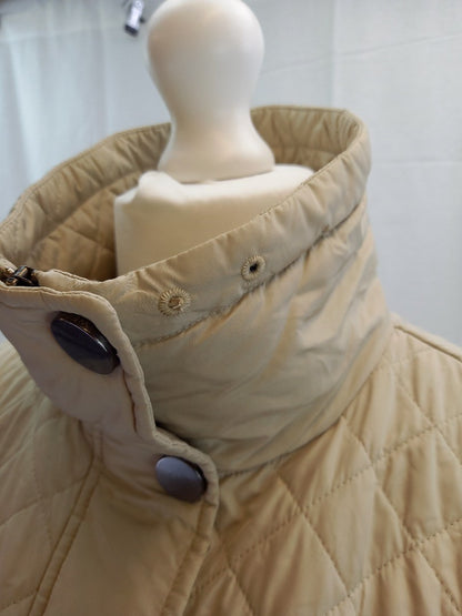 Max Mara Weekend Cream Quilted High Neck Jacket - Size UK 10