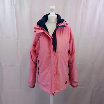 Rydale Kilnsey Jacket Size L Pink with Blue Fleece Detachable Inner Lining Excellent